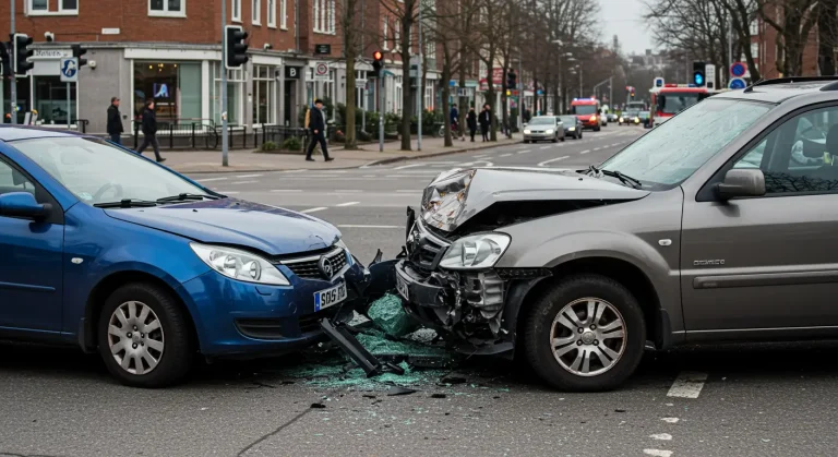 Two cars crashing